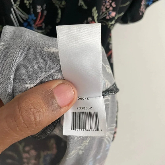 Cece Womens Floral Off The Shoulder Black Blouse L - Picture 4 of 6